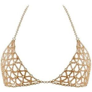 🆕Women's Gold Sexy Body layer Chest Chain Fashion Bra Chain Jewelry